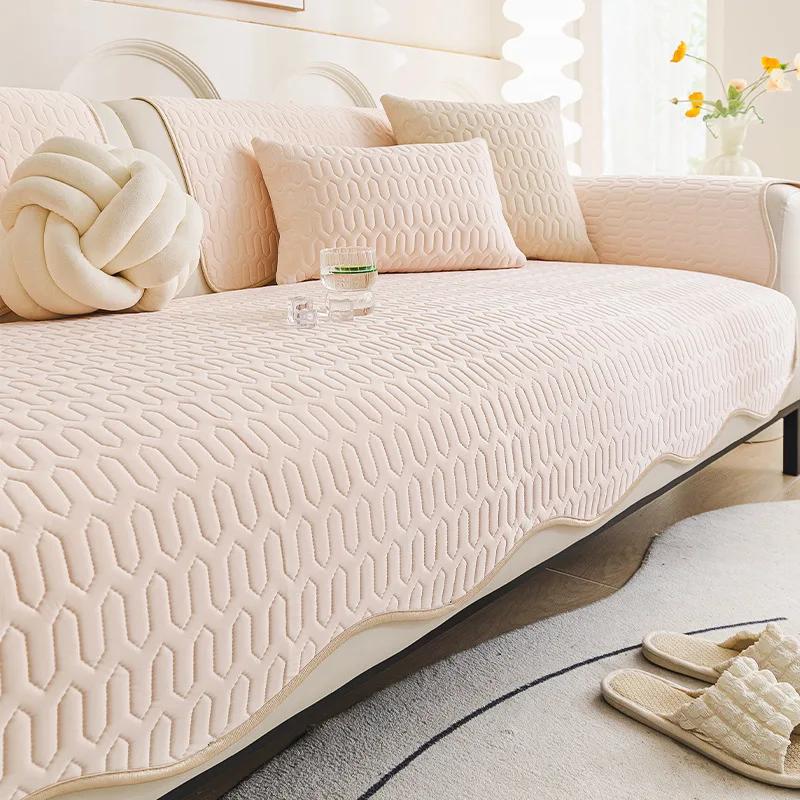 

Однотонные чехлы на подушки дивана из ледяного шелка, летние дышащие универсальные подушки для сиденья, нескользящие чехлы для L-образного дивана для декора гостиной A 70x70cm 1PC