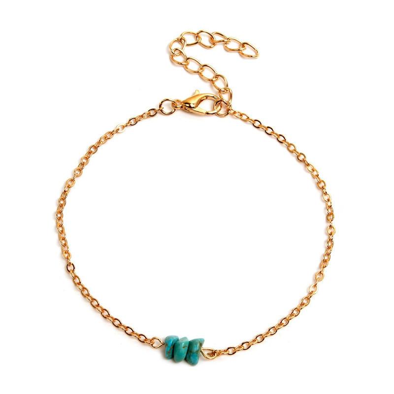 Fashion Metal Chain Jewelry Women's Versatile Direct Supply, Irregular Turquoise Bracelet