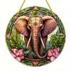 Vintage, Vibrant 2D Elephant Acrylic Circular Catcher, Animal Themed, Novelty Home Decor, Perfect Durable for Bedroom