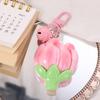 Lotus Peach Blossom Pendant Resin Car Key Ring Cute Peach Flower Keychain  Gifts
