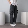 Overalls Men's Summer Korean Version of Trendy Loose Large-size Casual Men's Pants Solid Color Nine-point Straight-leg Pants