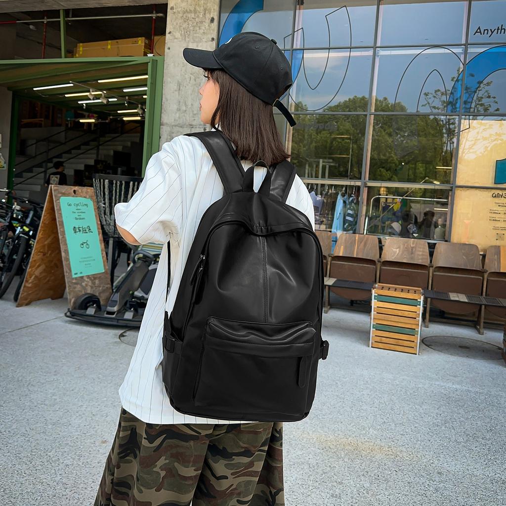Schoolbag new trend fashion computer backpack business trip soft leather backpack travel college style college student schoolbag batch