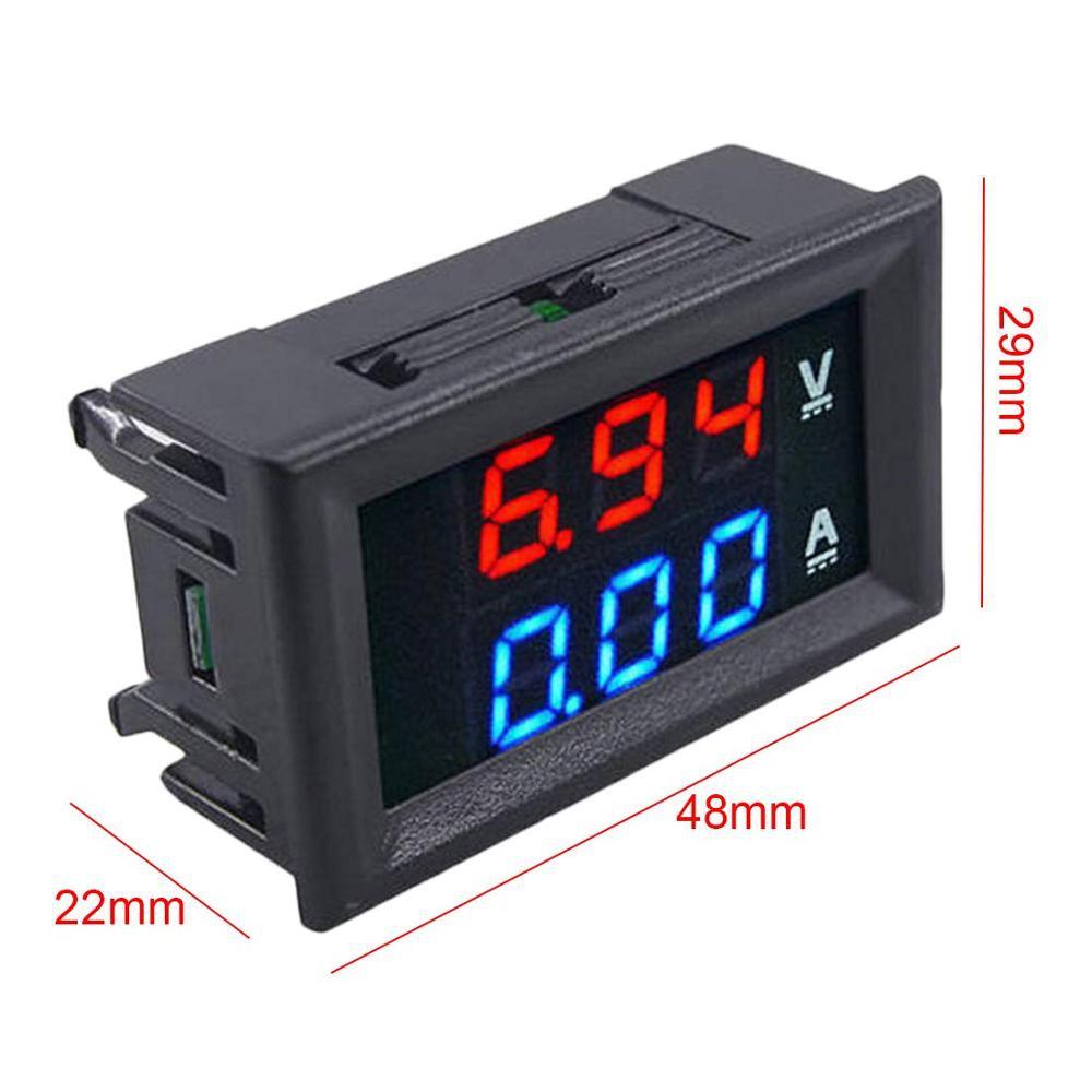 High Quality DC 100V 10A Voltmeter Ammeter Blue + Red LED Amp Dual Digital Volt Meter Gauge