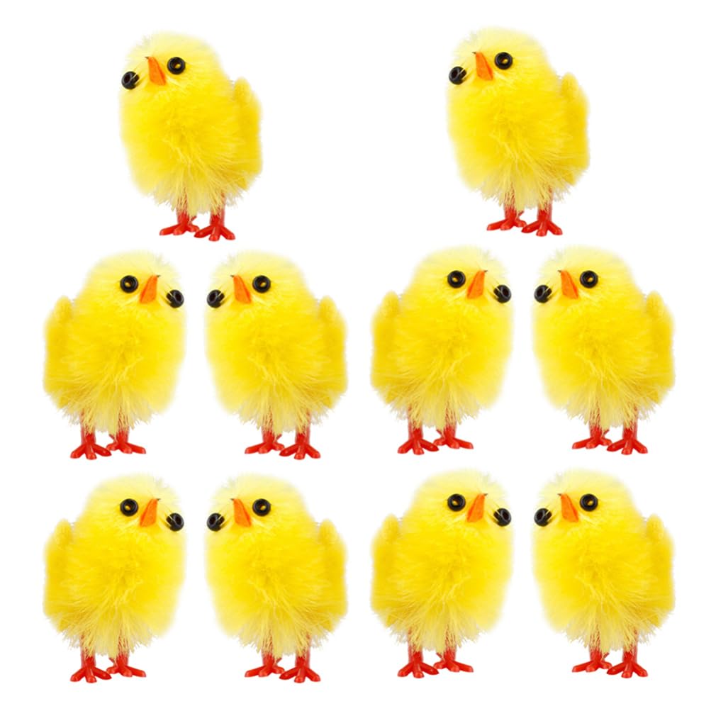 

OSALADI 10 штук Мини плюшевые пасхальные цыплята, Маленькие пластиковые мягкие цыплята, Флокированные игрушки-цыплята для поделок, Пасхальные украшения-цыплята, Сувенир для вечеринки