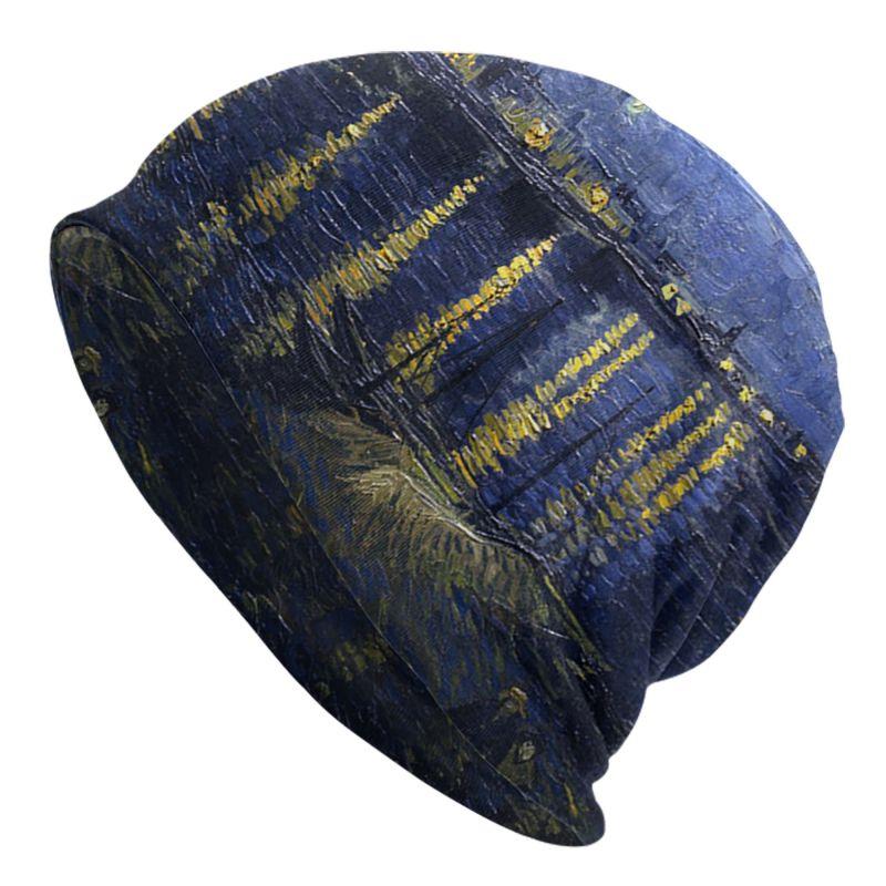 Vincent Van Gogh Painting Beanie Hat Almond Blossoms Warm Bonnet Cap Knit Hat Daily Headwear Vintage Slouchy Beanie Skull Caps