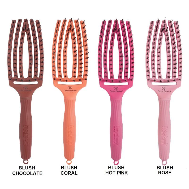 Olivia Garden Finger Brush Blush Hot Pink