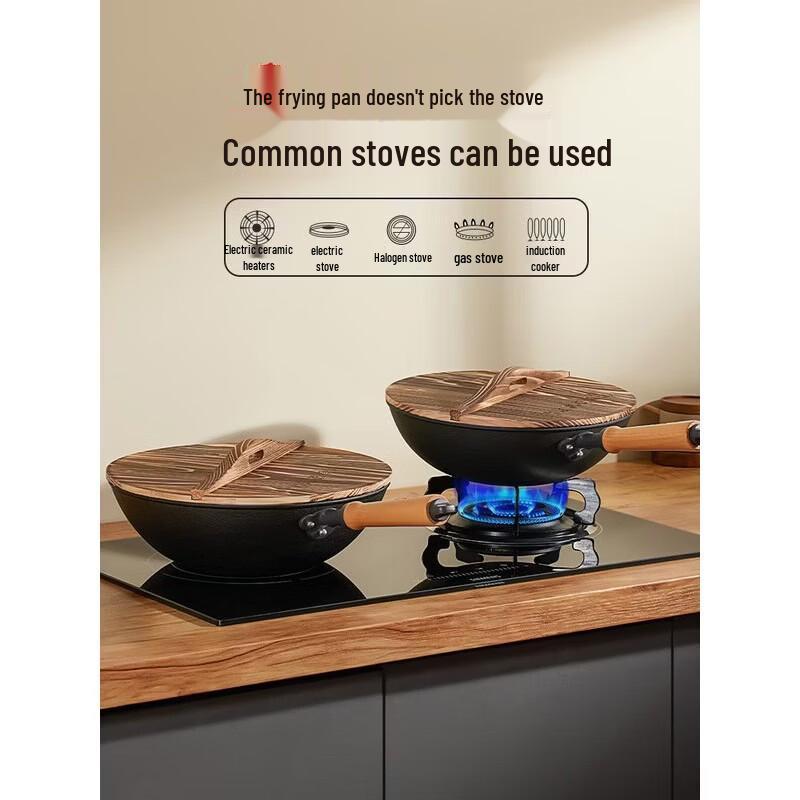 COOKER KING Handmade Cast Iron Wok