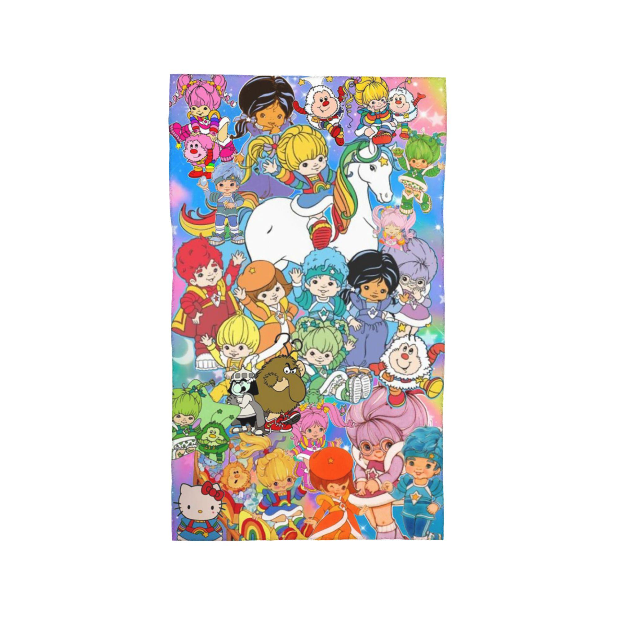 

Rainbow Brite Vintage Colorful Design Soft Face Towel Quick Dry Pool Bath Cotton Towels Breathable W30*H60(CM)