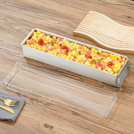 Rozsdamentes Acél Tiramisu Forma Kereskedelmi Minőségű Téglalap Alakú Sütőforma Tortarétegekhez Tapadásmentes