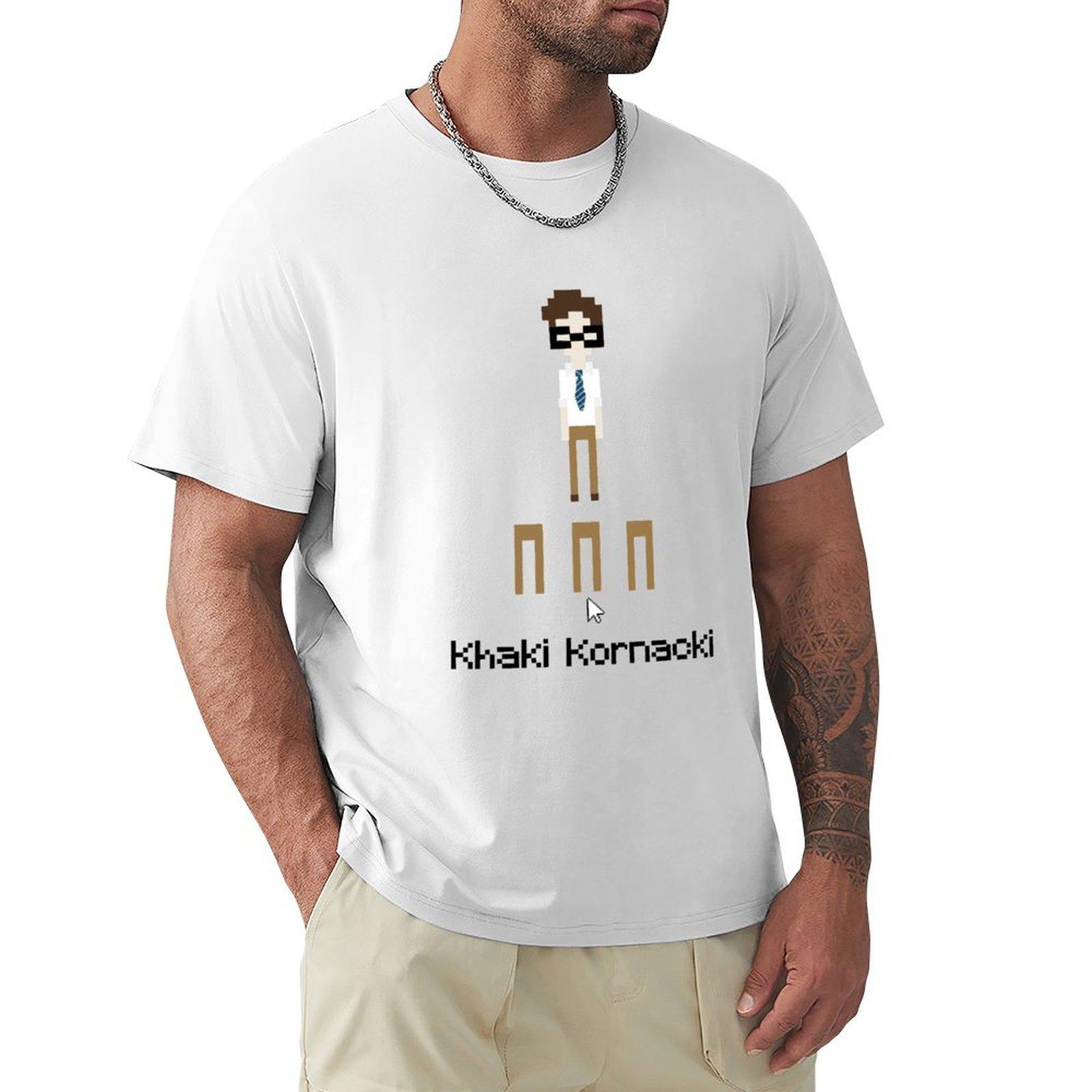 Khaki Kornacki Pixel Art TShirt blanks tees basketball graphic tees clothing for men S