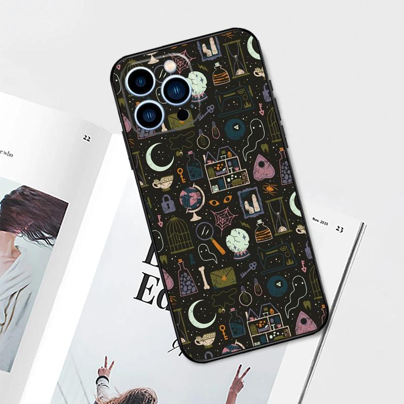 Häxa Estetisk Konst Telefonfodral För iPhone 15 14 13 12 11 Pro Max Plus Mini X XR XS Max 7 8 SE Mjukt TPU-skydd