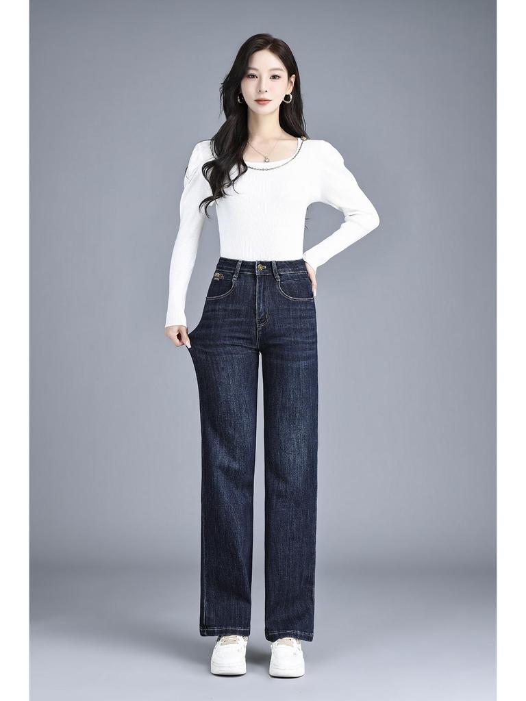Autumn/Winter 2025 High-Waisted Plus Size Elastic Pants: Narrow, Wide, and Straight-Leg Styles for Women.