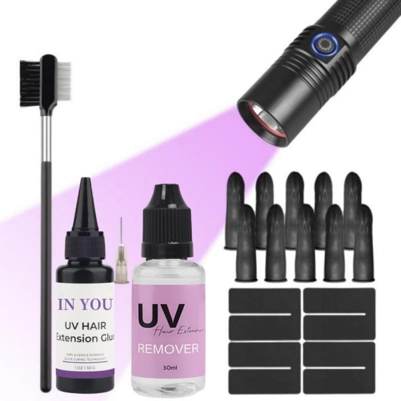 

Набор для быстрого ухода за волосами 3-5 секунд: УФ-лампа 20 Вт + 30 г клея/30 мл ремувера и УФ-щиток, высокомощные салонные инструменты для DIY и профессионального использования A set