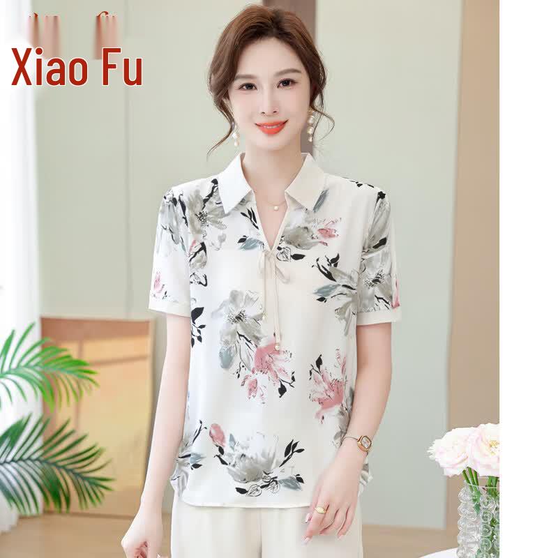 Women s Stylish Short Sleeve Summer Blouse 2XL