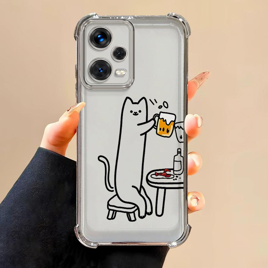 

Забавный прозрачный чехол-накладка для пары с рисунком кота для Redmi Note 14 Pro Plus Note 13 K80 12 11 11s 13C 9 Pro A3 A5 10 Lite Redmi Note 12 Pro 4G