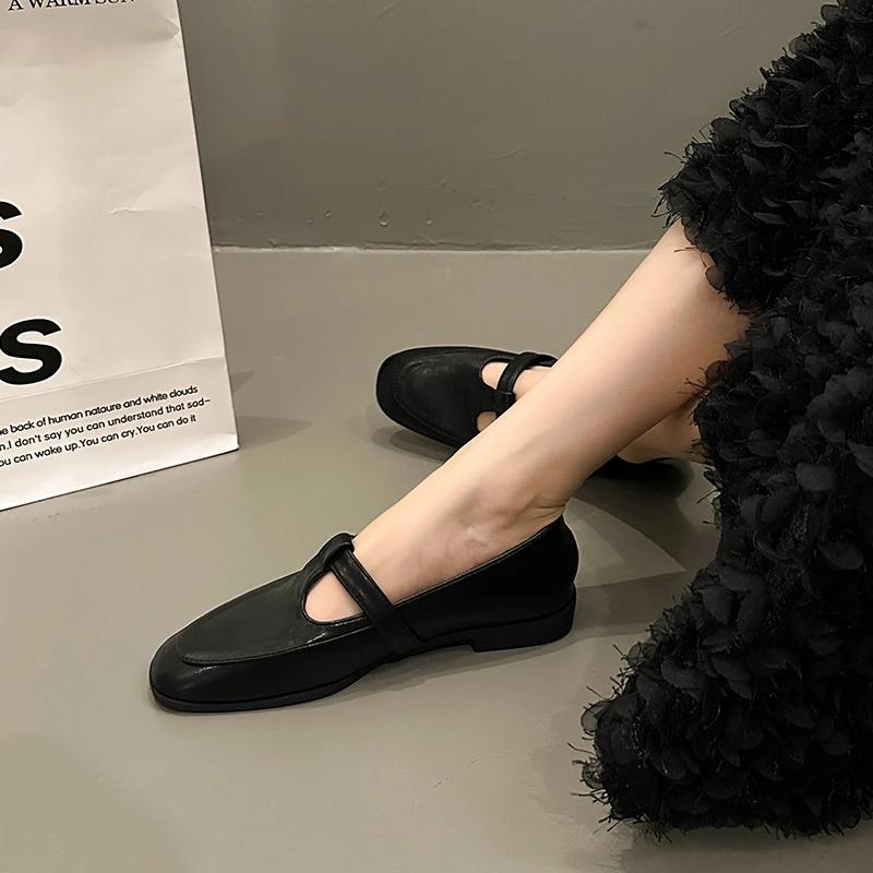 Fashion Fashion Women Ballet Dance Slip on Cross Strap Loafers Black Brown Flat Low Heels Autumn Spring Dress Shallow Mary Jane Shoes