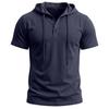 Men’s T-shirts Hooded Short Sleeves Cotton Shirts Fitness Tops Casual Street Punk Hip Hop Style Wear