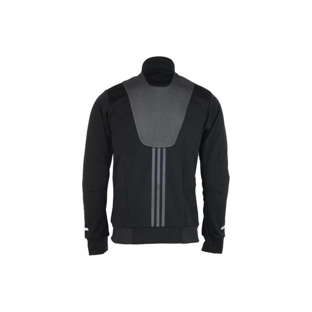 Adidas Logo Print Stand Collar Zip Jacket Men Outerwear Black GL2188