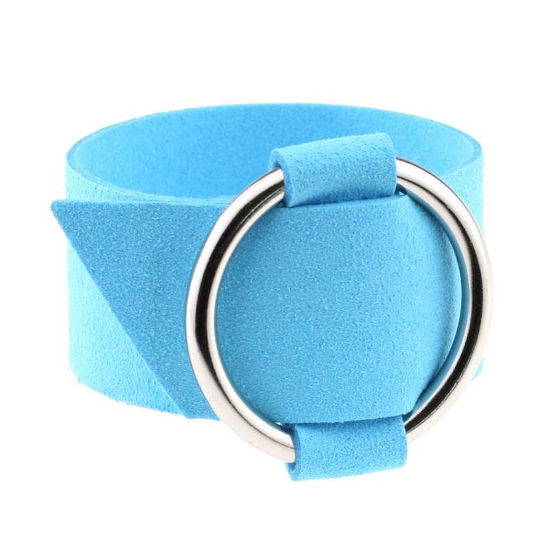 Kvinnemote sirkulær ring sjarmarmbånd bred fløyel flerfarget armbånd stor sirkel mansjett vintage klubbsmykker flanell justerbar armring