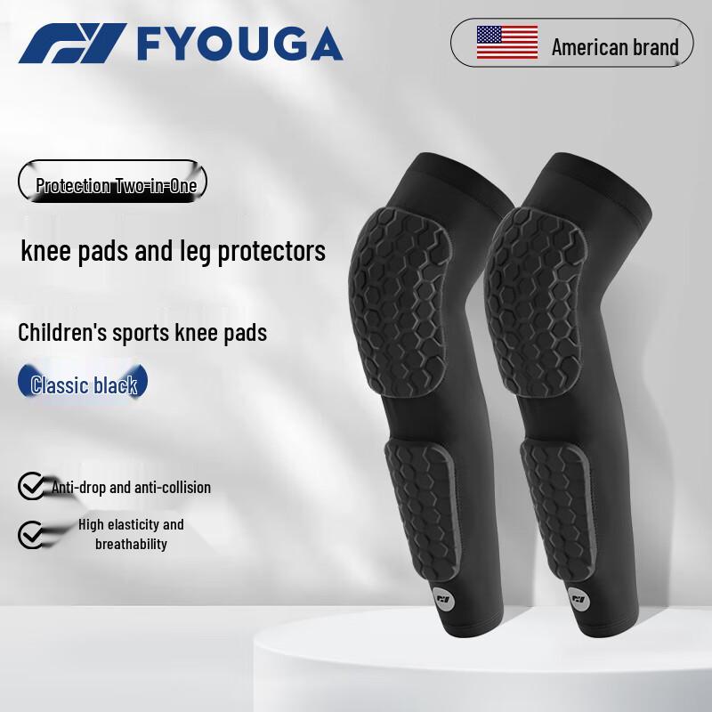 FYOUGA Kids  Honeycomb Anti-Collision Knee & Leg Guards S