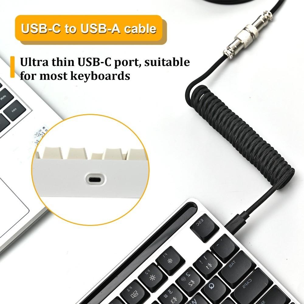 USB Port a Mechanical Keyboard Coiled Cable USB a To Type C Coiled Design Mechanical Keyboard Type C USB Cable