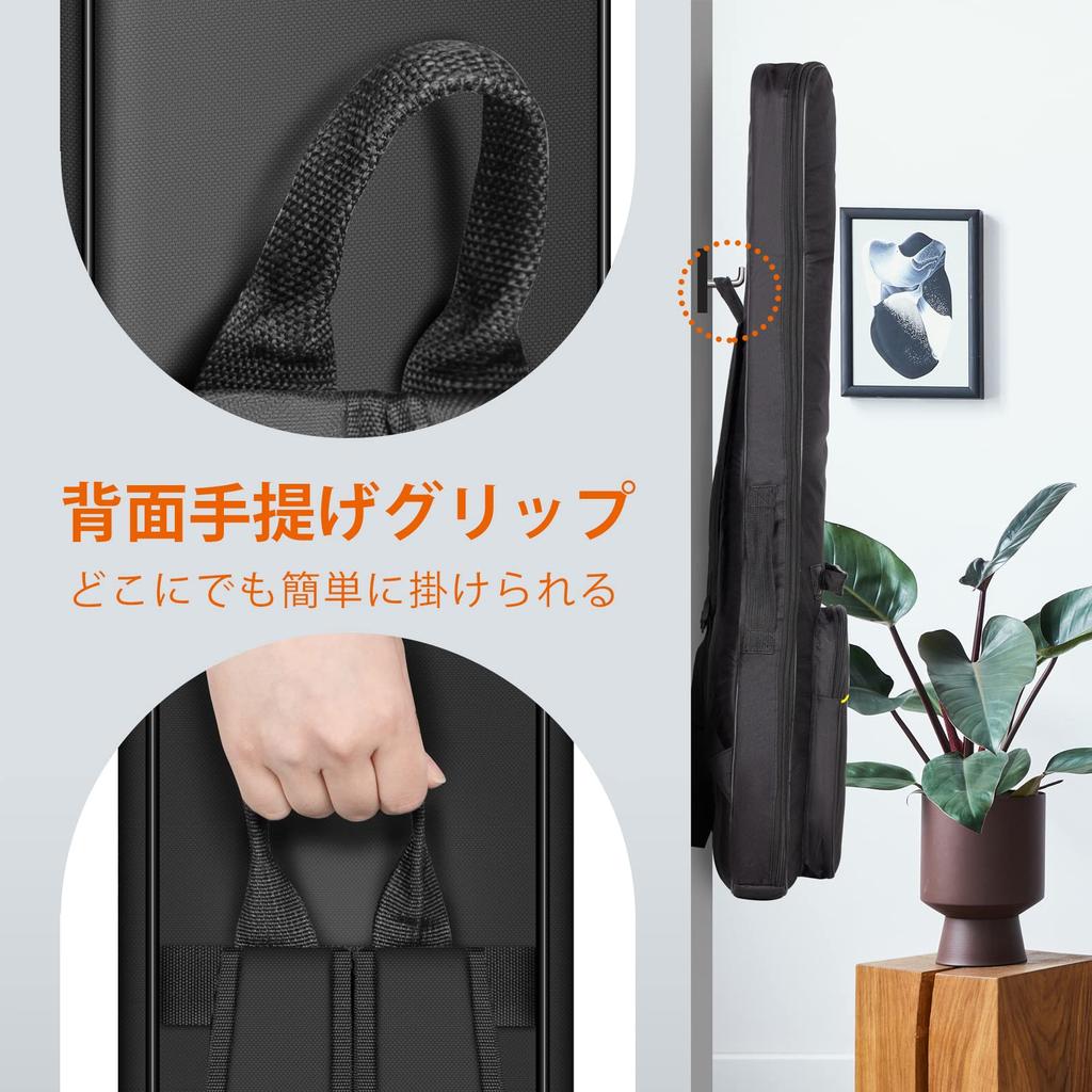 CAHAYA Electric Guitar Case, Soft Case, Easy Version, Lightweight, 8mm Sponge, Shoulder Strap, Handbag, Large Capacity Pocket, Easy to Carry, Black