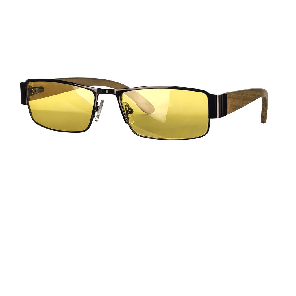 SHINU anti blue light lenses yellow driving glasses sleep glasses red lens orange gamging lens with wood leg frame