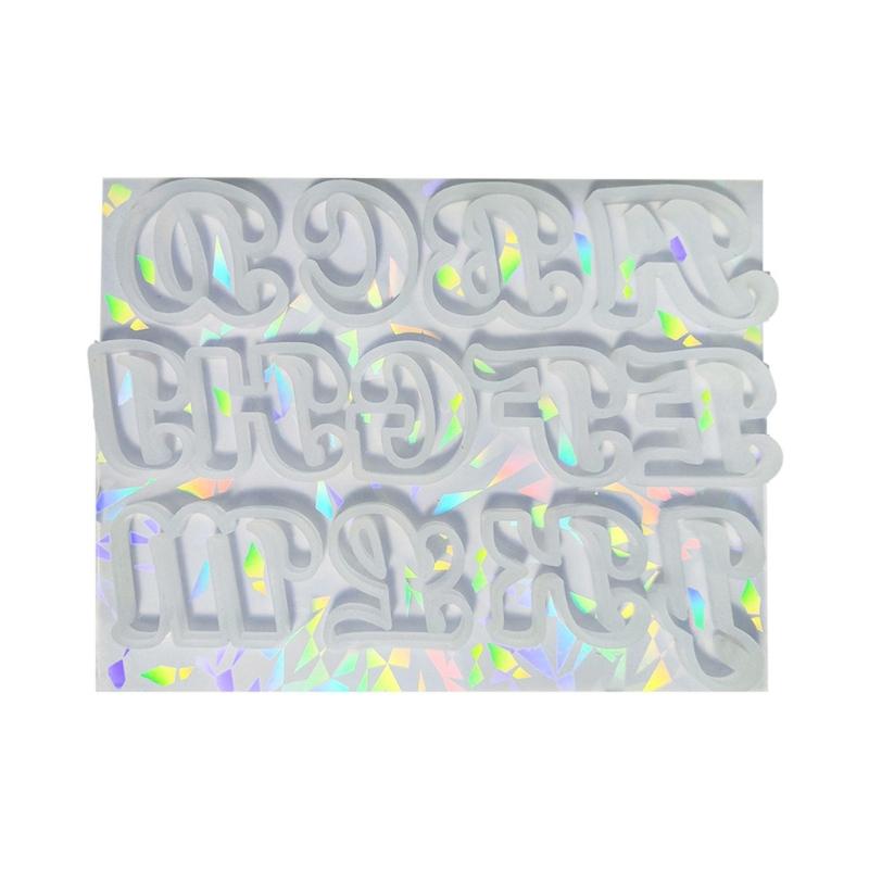 Reflective Holographics Letter and Number Sturdy Silicone Epoxy Resin Molds for Customes Jewelry Making Creation