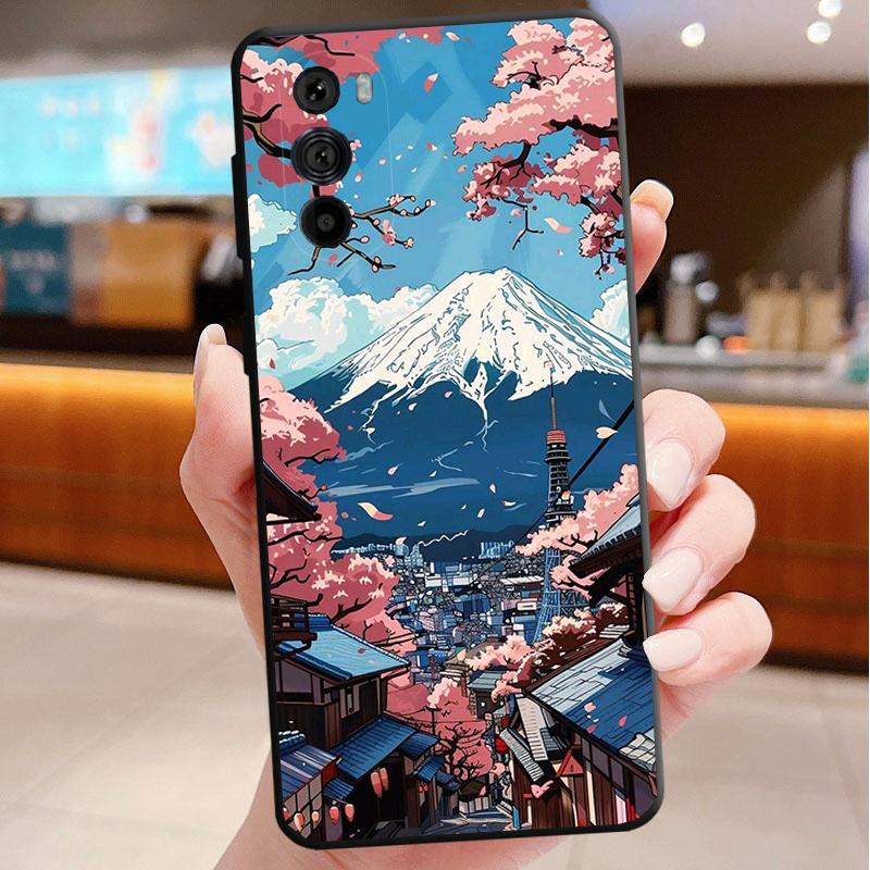 

Japanese Landscape Cherry Flower Phone Case For Motorola Edge 60 50 40 Pro 60 50 40 30 Ultra Neo Fusion Moto G Play G Stylus G Moto edge 60