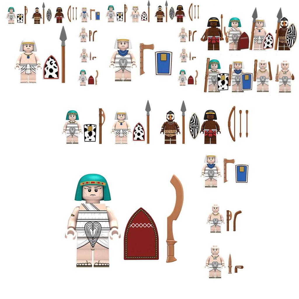 Children's Assembly Toy Intelligent And Educational Egyptian Spear Infantry Pharaoh Guard Building Blocks