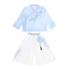 Kids' Hanfu Autumn Performance Costume Set: Tang Suit Robe & Pouch for Boys and Girls (2023)