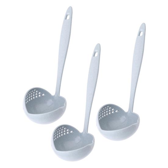 2-In-1 Long Handle Soup Ladle with Strainer Soup Spoon Essential Kitchen Tool for Cooking