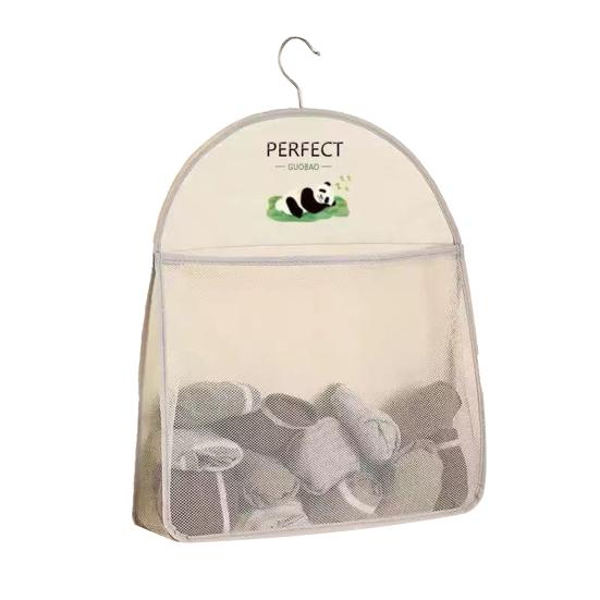 Mesh Storage Bag Large Capacity Wardrobe Organizer Breathable Hanging Storage Net for Underwear Socks Towels Bedroom Dorm Travel