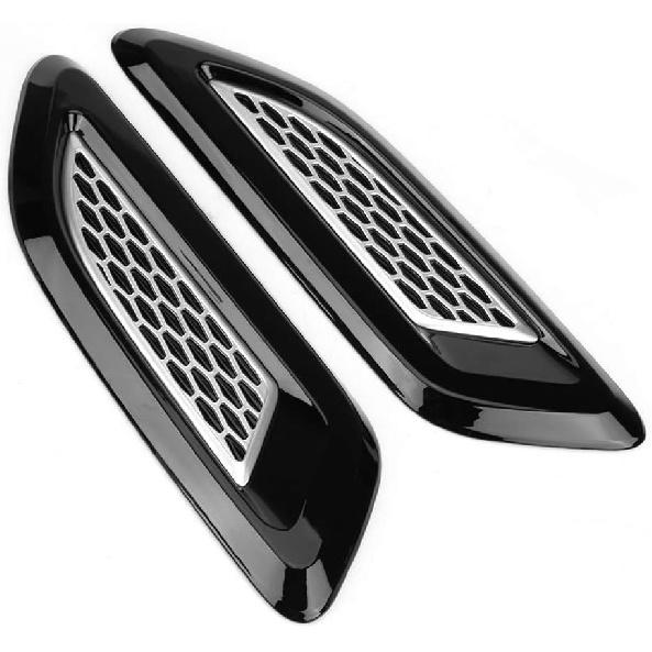 Car Exterior Outlet Wing Trim Grille Side Scoop Hood Cover Exterior Hood Air Vent Outlet Wing Trim Cover Intake Scoop Turbo Bonnet Vent Decor for