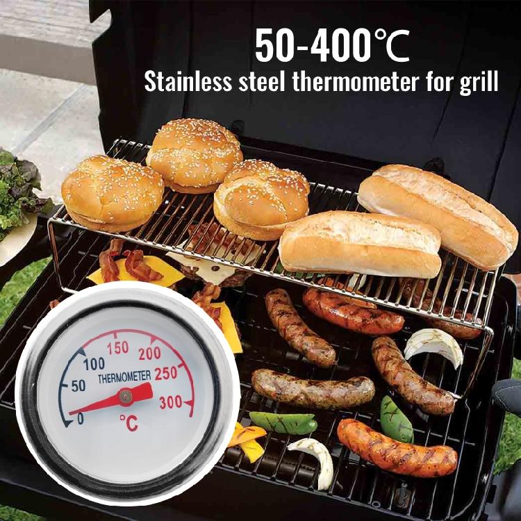 Metal Grill Meat Thermometer Dual Dial Temperature Gauge Gage for BBQ Cooking