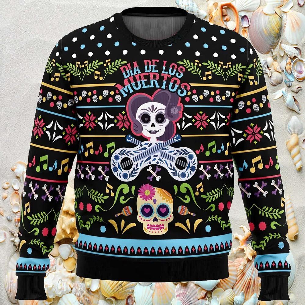 Day Of The Dead Ugly Christmas Sweater Unisex T-Shirt L