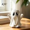 Modern Minimalist Ghost Decor 3D Printed Figurine, Spooky Small Statue, Halloween Personalized Gift Cute Desktop Decoration for Party Tabletop Mantel