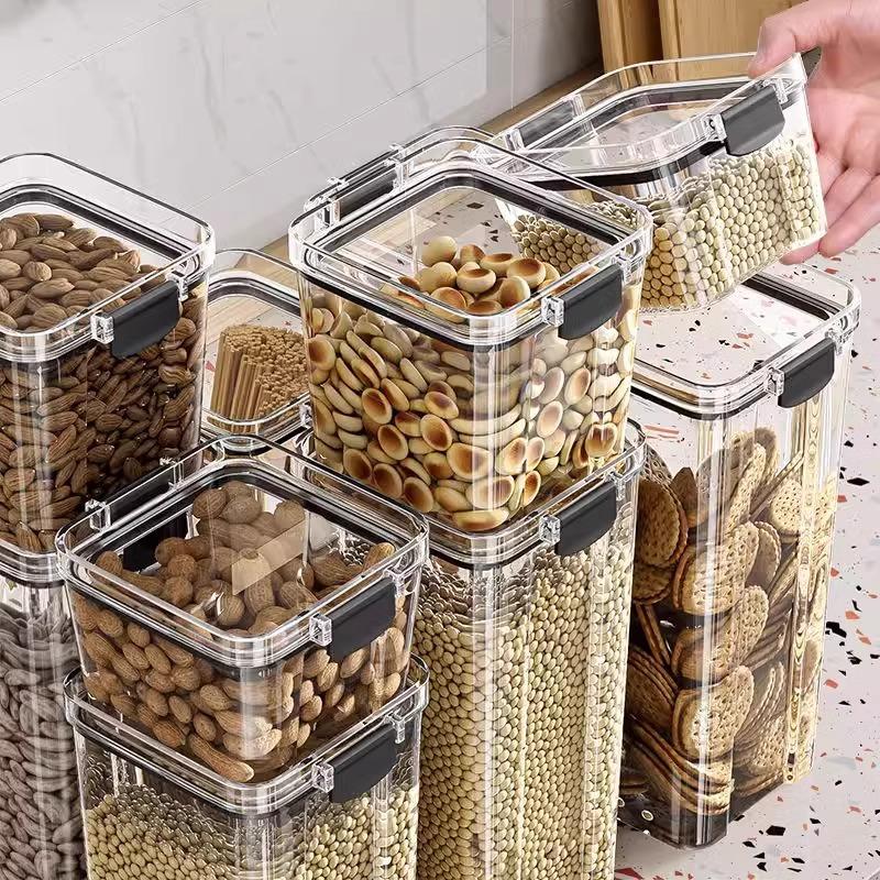 Sealed Jar, Miscellaneous Grains, Kitchen Storage, Food Grade, Dry Goods, Transparent, Plastic Can Box, Snack and Tea Storage Jar