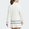 adidas Primeknit Zopfmuster Cardigan Drei Streifen Colorblock Golfpullover Damen Cardigans Weiß IN6624