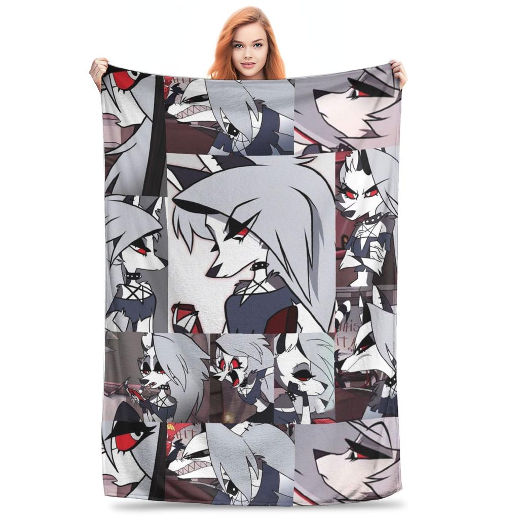 Loona Wolf Flannel Throw Blankets  Blanket for Home Travel Warm Bedroom Quilt