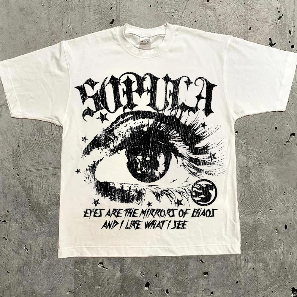 Summer Harajuku Letter Graphic T Shirts Y2k Tops Men Women Street Oversized T Shirt Vintage Tees Top Clothing