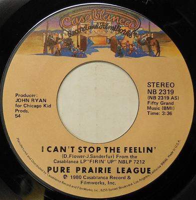 7inch Record PURE PRAIRIE LEAGUE - I Can't Stop The Feelin' NB2319 Casablanca 1980 US Rock Used