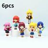 Bocchi 6pcs The Rock Doll Toy Model Decoration Caricature Cartoon Material Pvc