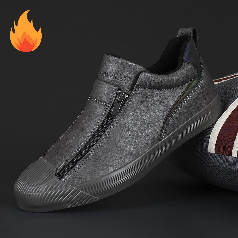 Kožené ležérní boty Vysoké pánské tenisky Módní pohodlné mokasíny Žluté podzimní pánské boty Mokasíny Protiskluzné kotníkové boty