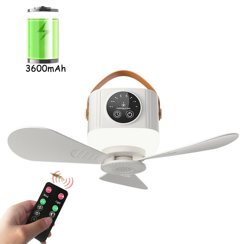 

Mini Portable Ceiling Fans USB Rechargeable Home Remote Control Quietly Ceiling Fan Light Outdoor Camping Fan with Night Lights