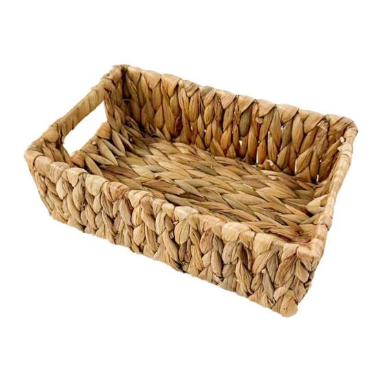 1/2Pcs Storage Basket with Handle Sturdy Structure Large Capacity Strong Load-bearing Hand-Woven Scalloped Edge Wicker Baskets