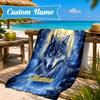 Personalisierbares Strandtuch mit Wolfsgeist-Motiv, Mikrofaser-Strandtuch, Leicht und Schnelltrocknend, für Sommerreisen, Schwimmbad-Geschenk