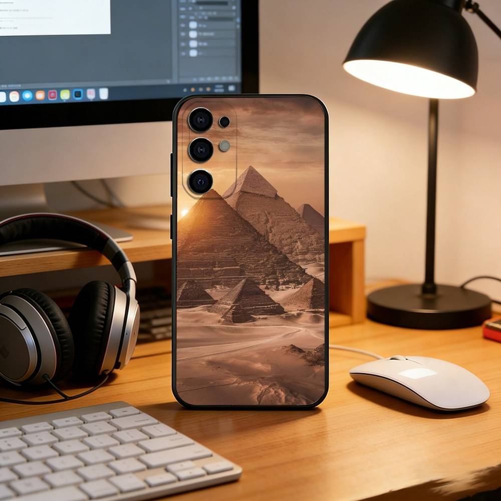 The Pyramids of Giza Phone Case For Samsung S25,S24,S21,S22,S23,S30,Ultra,S20,Plus,Fe,Soft Silicone Black Cover