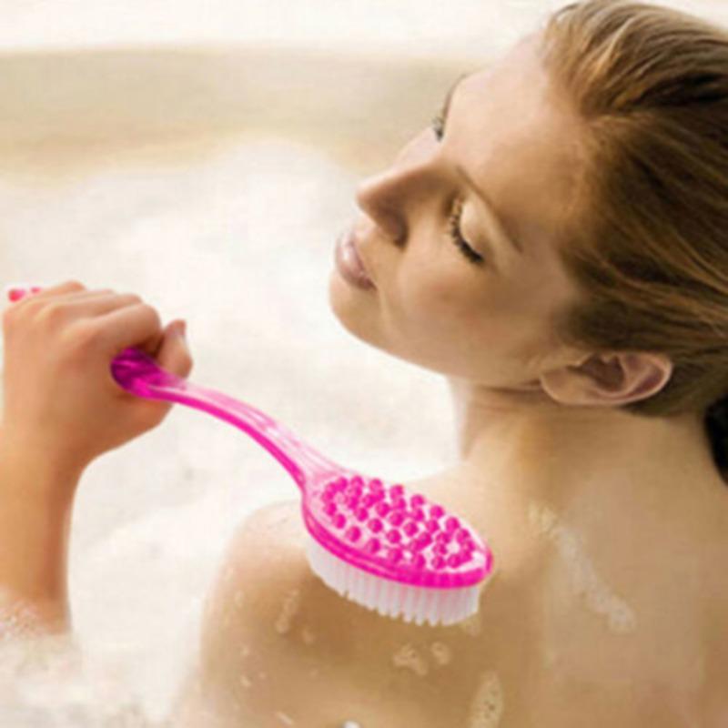 1Pc Long Handle Bath Brush Soft Hair Bath Brush Back Ball Brush Bathroom Body Brushes Mud Back Scrubber Shower Massage Brushes