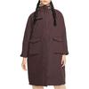Nike Solid Color Logo Print Pocket Zipper Mid-Length Cotton Coat Women coats Brown DD4651-203